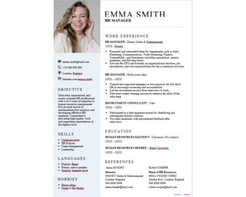 CV Ressources Humaines et Management
